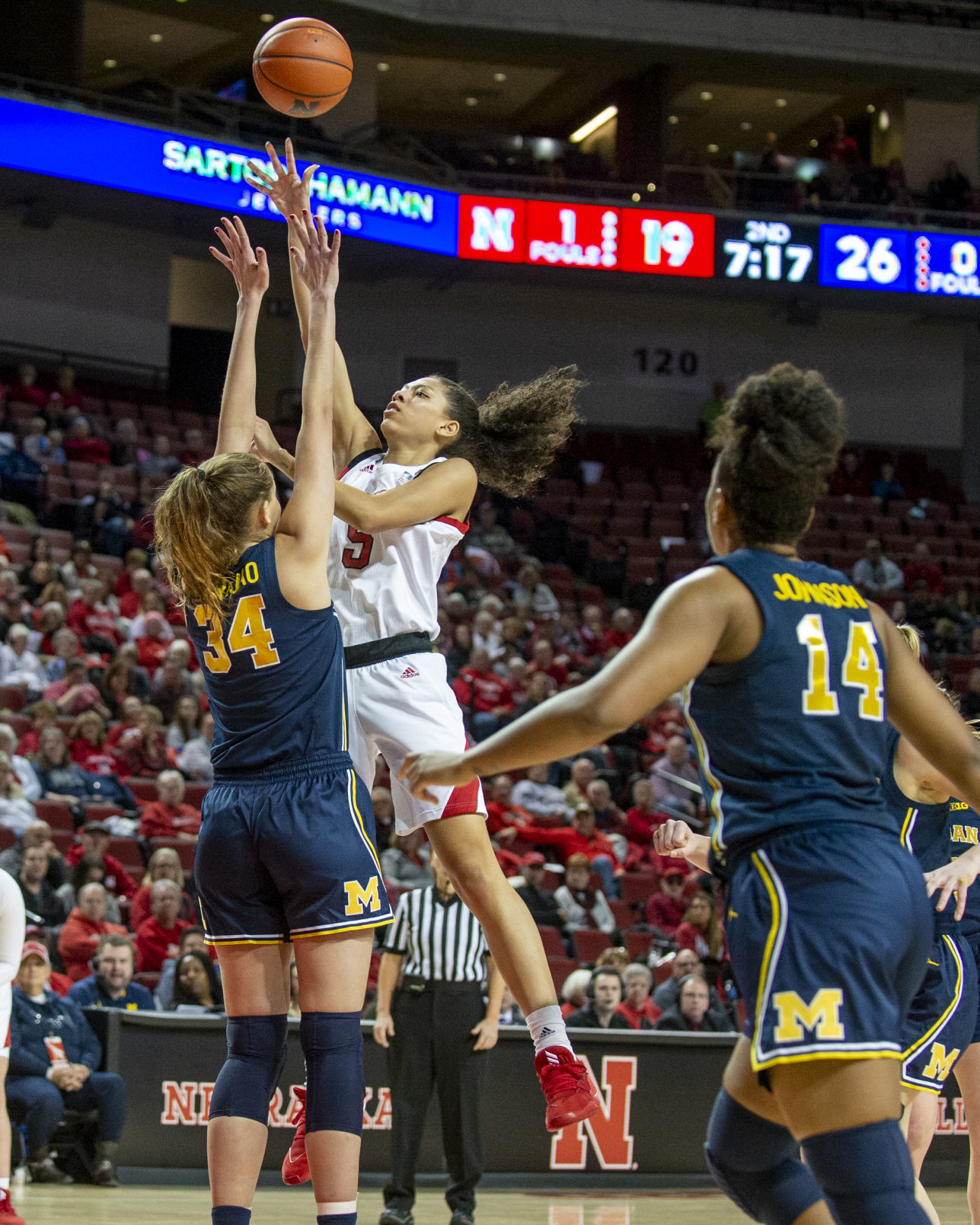 Nebraska vs. Michigan women's basketball, 1.19